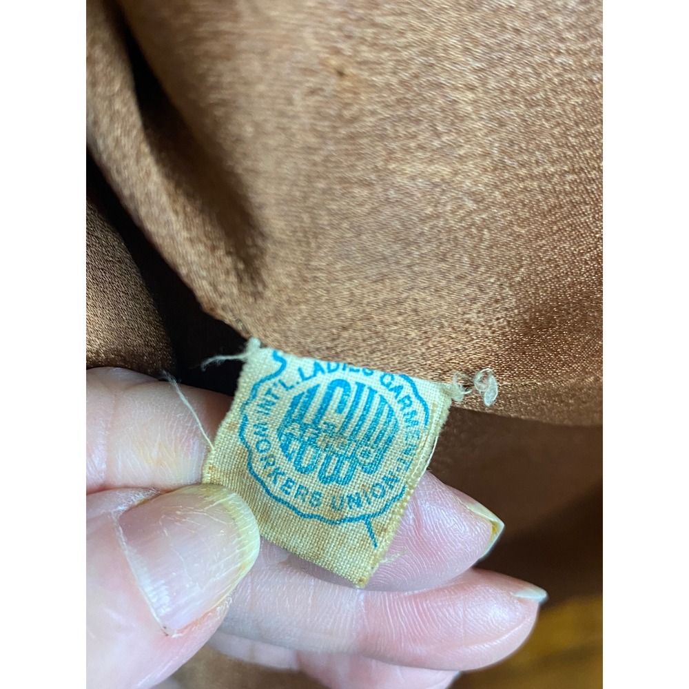 Vtg 50s rothmoor wool Blend Fur Collar Long Coat Brown Button‎ Front Classic - Picture 11 of 11